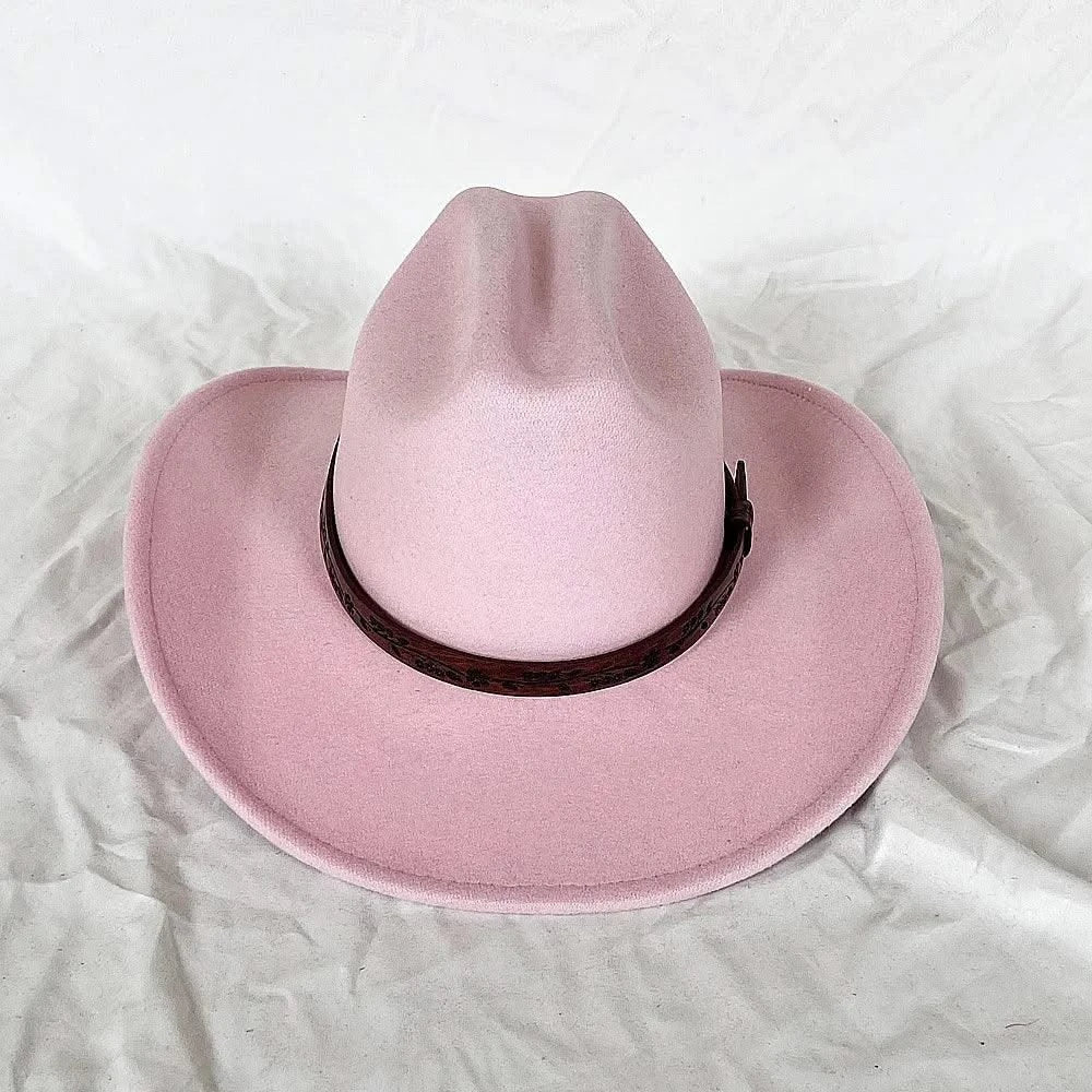 Men's Western Women's Cowboy Hat Army Green Men's Women's Cowboy Jazz Hat Wide Brim Felt Fedora Sombrero Hombre