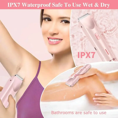 1pc epilator Bikini Trimmer For Women Double Head Electric Shaver Rechargeable 2-In-1 Body Facial Hair Removal For Underarm Legs