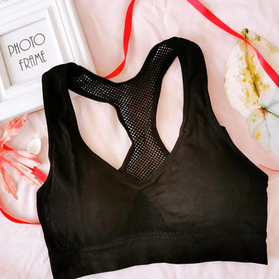 Women Breathable Absorb Sweat Sports Bra Shockproof Padded Gym Running Double Layer Seamless Yoga Sports Bra Underwear