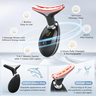 Neck massager face three lighting modes skin enhancement device LED beauty machine