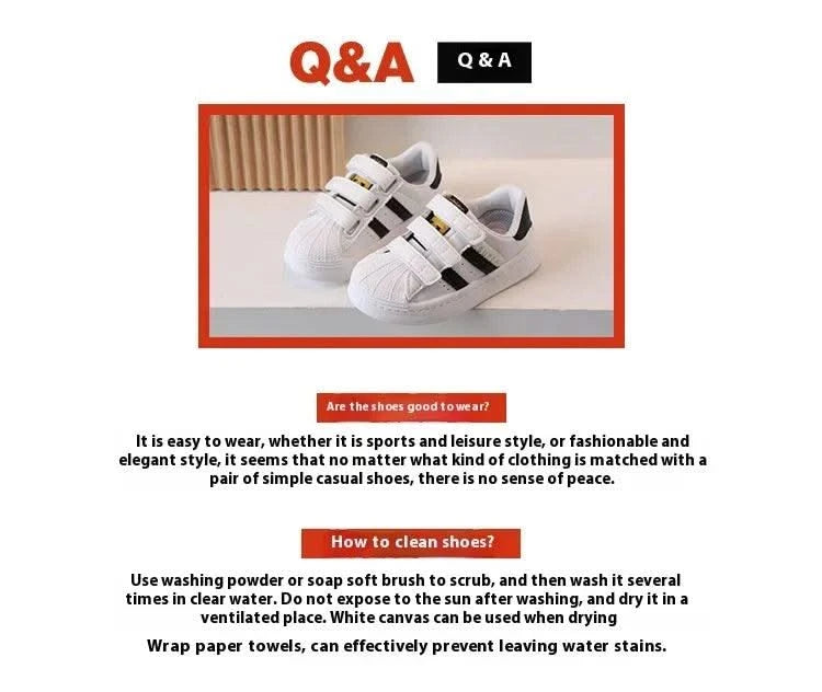 Children's Sports Shoes Spring and Fall Four Seasons Models Boys and Girls Casual Board Shoes Shell Head Small White Shoes