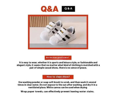Children's Sports Shoes Spring and Fall Four Seasons Models Boys and Girls Casual Board Shoes Shell Head Small White Shoes