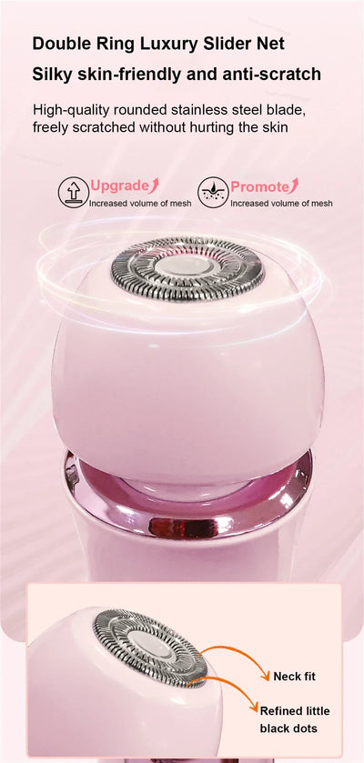 2 in 1 Electric Women Shaver For Bikini Body Leg Armpit Hair Trimmer Dual-Head Ladies Face Mustache Razor Painless Hair Remover