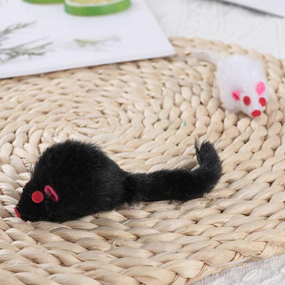Rattle Mouse Toy for Pet Soft Plush Play Catch Kitten Interactive Mice for Indoor Cats White / Dropshipping