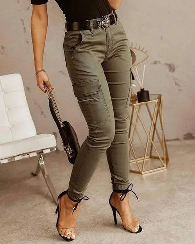 Fashion New Slim Fit Pencil Pants Women Streetwear Solid Casual Trousers Women Joggers Pockets Cargo Pants Female Pantalon 26211