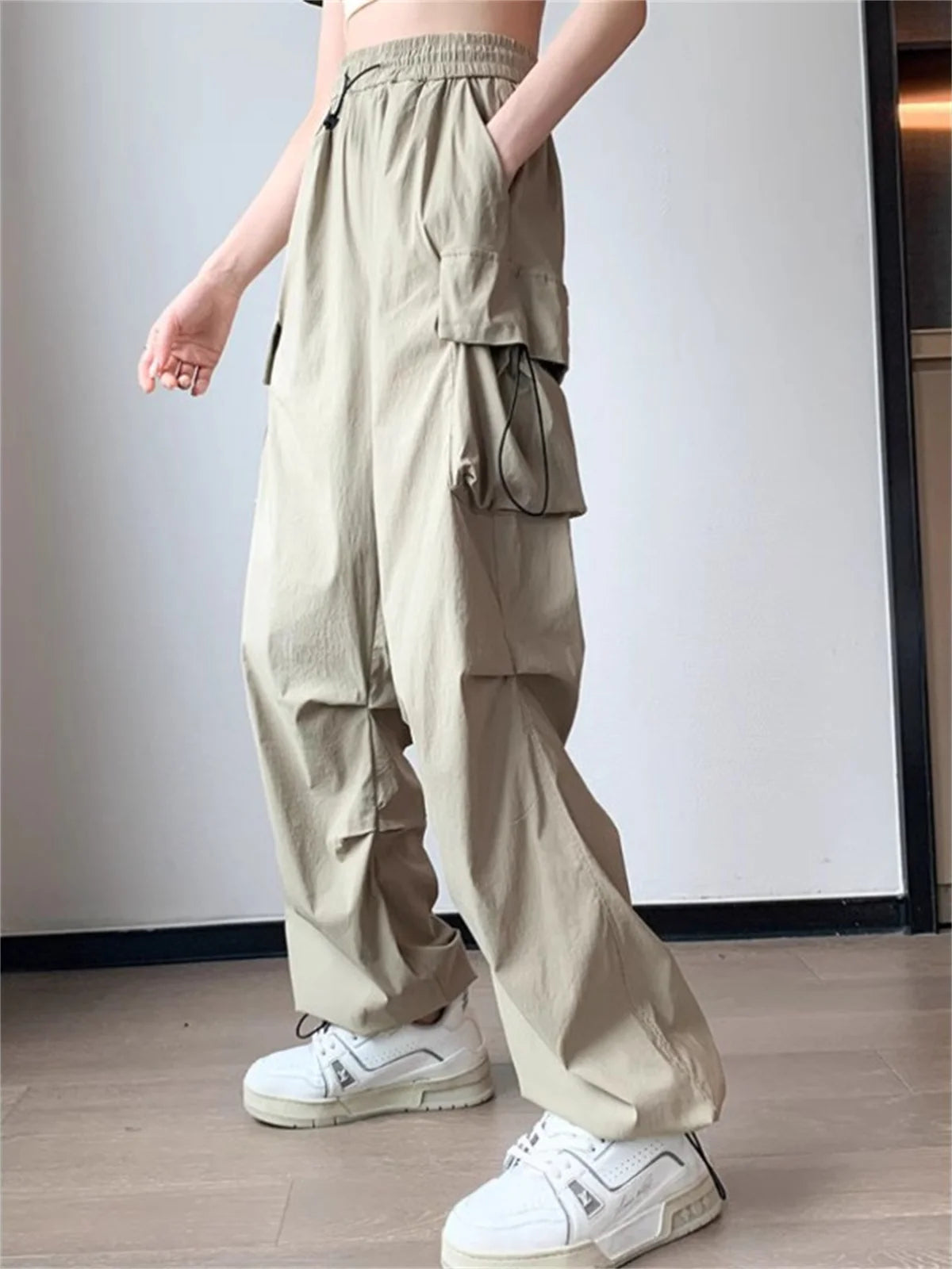 Pockets Cargo Pants Women Outdoors High Waist Cool Outwear Baggy Tactical Trouser Fashion Hip Hop Joggers Trousers Female Pants