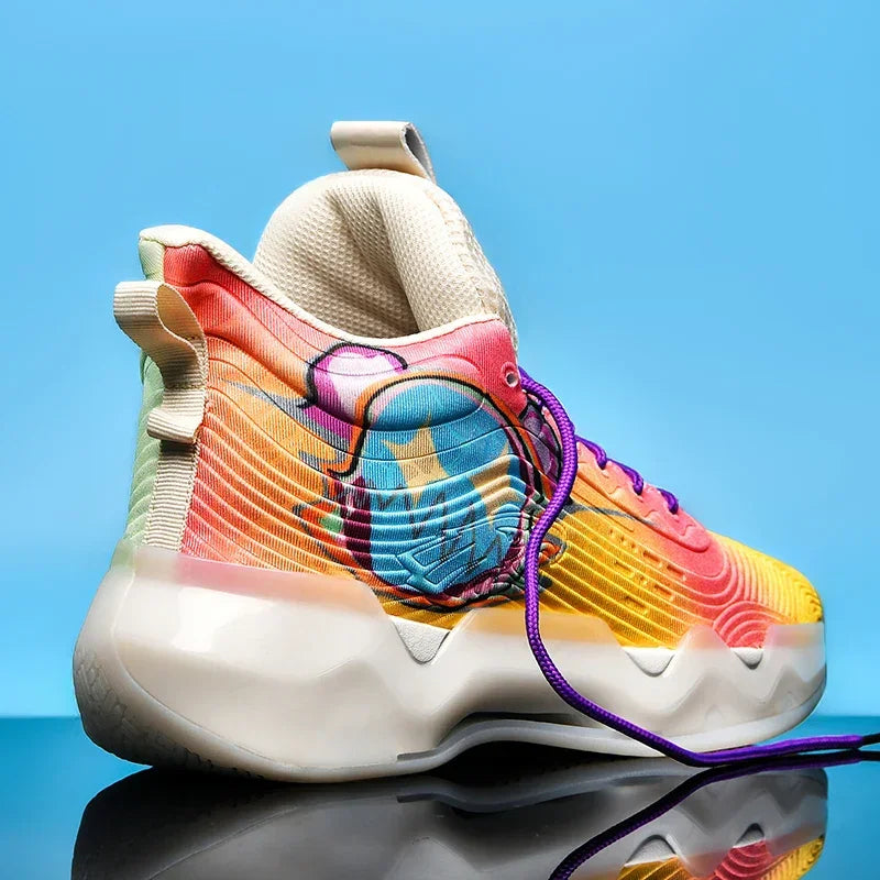 Basketball shoes men wear absorbing shock rebound sports actual combat college students training shoes new high-top combat boots