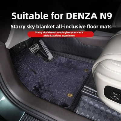 For DENZA N9 Car Floor Mats Double Layers Full Surrounded Auto Carpets Foot Liners Car Accessories Special for Six Seats