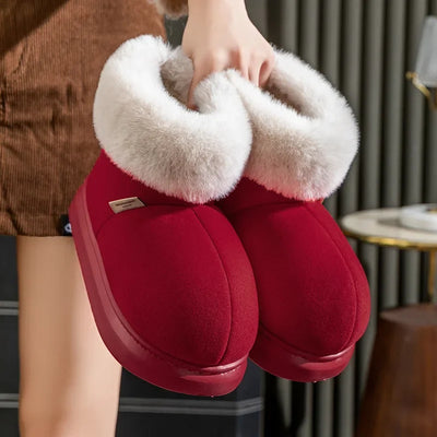 Kidmi Classic Fur Boots For Women Winter Boots Outdoor Fashion Ankle Long Boots For Women Padded Boots New Indoor Warm Fur Shoes