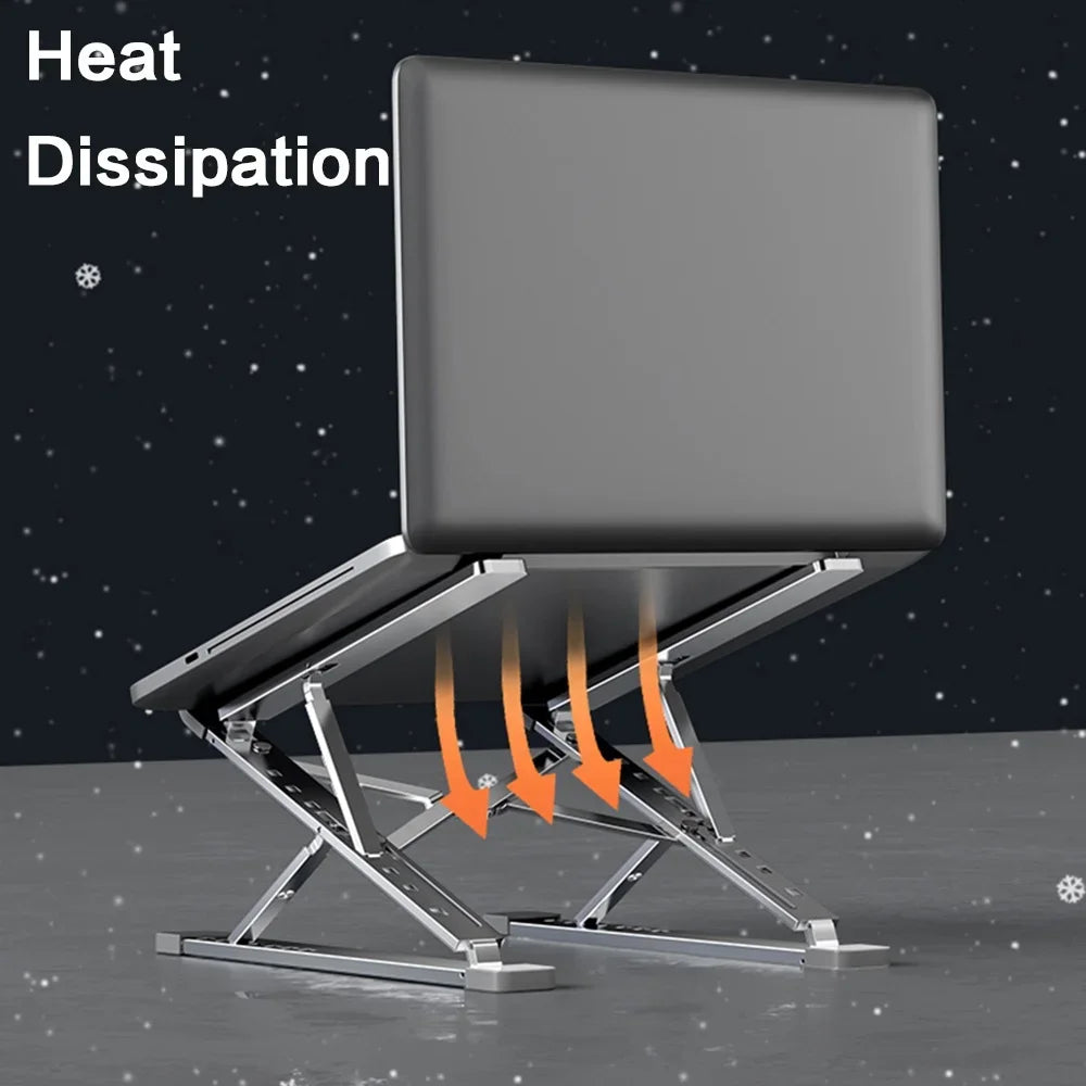 Adjustable Aluminum Alloy Laptop Stand Portable Folding Bracket for Notebook Tablet Computer Lifting Cooling Holder