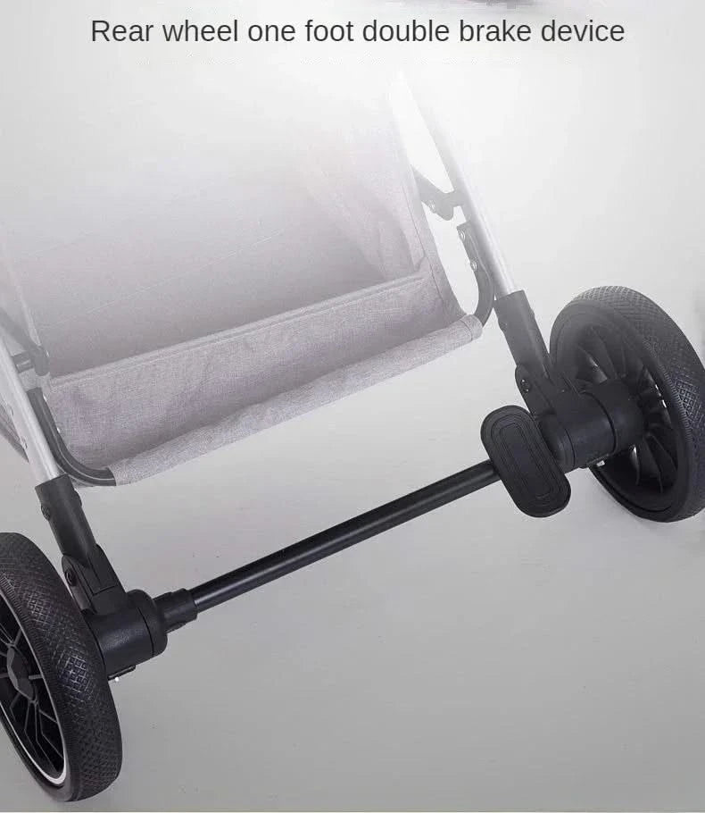 Two-way Lightweight High-view Baby Stroller Can Sit or Lie Down Portable Travel Baby Stroller Four-wheel Baby Stroller