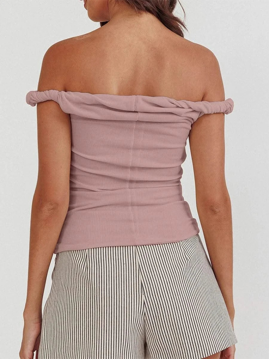 Women Twisted Off Shoulder Tank Tops