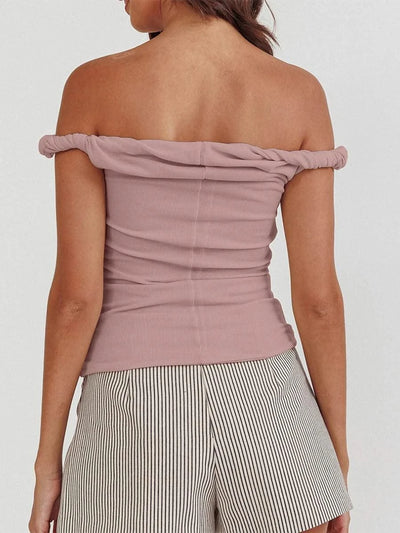 Women Twisted Off Shoulder Tank Tops