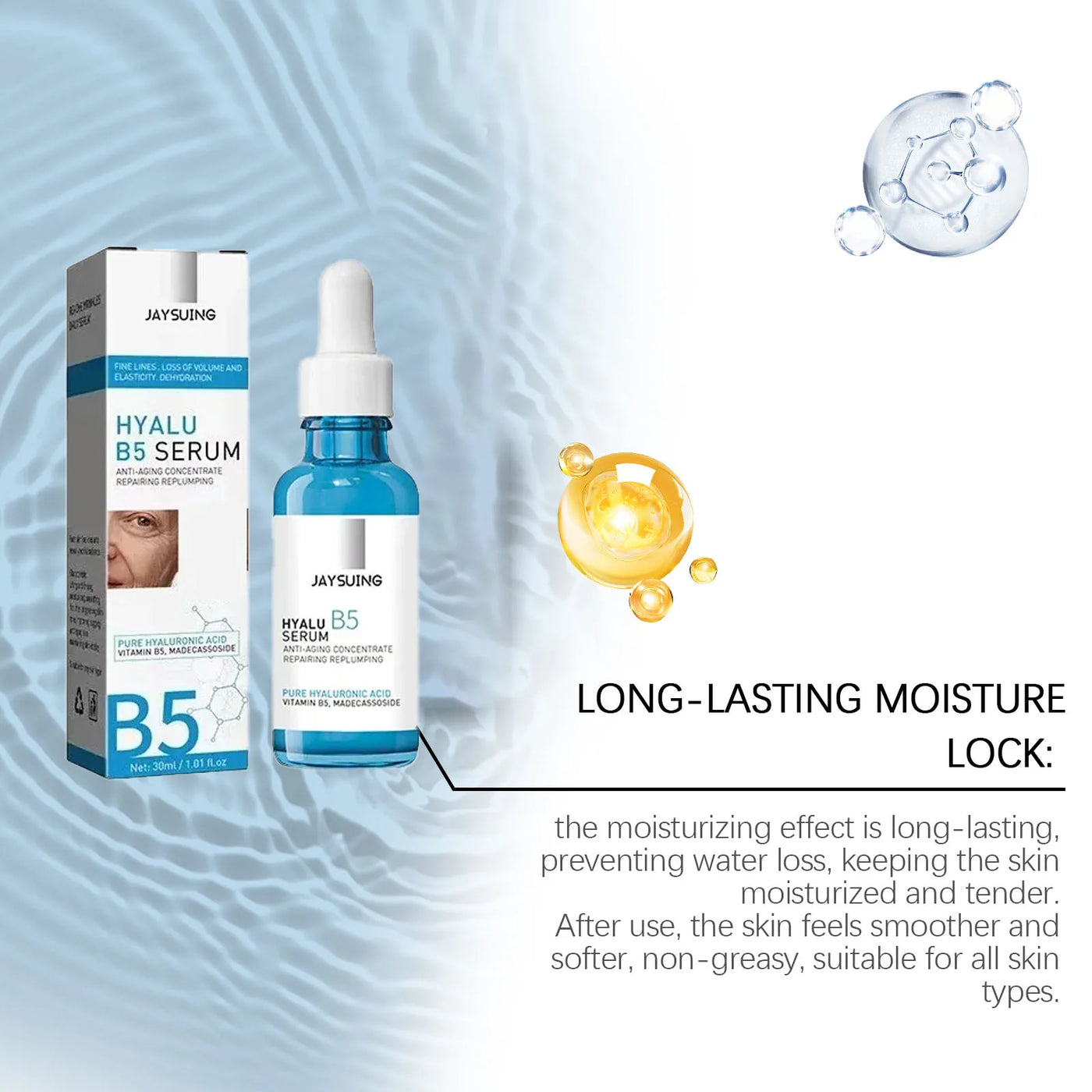 Pure Hyaluronic Acid Facial Serum Anti Wrinkle Aging Facial Wrinkles Serum FADE Fine Lines Around The Eyes Crow's Feet Neck
