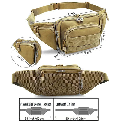 Tactical Waist Pack Nylon Bodypack Hiking Phone Pouch Outdoor Sports Hunting Climbing Camping Belt Bags