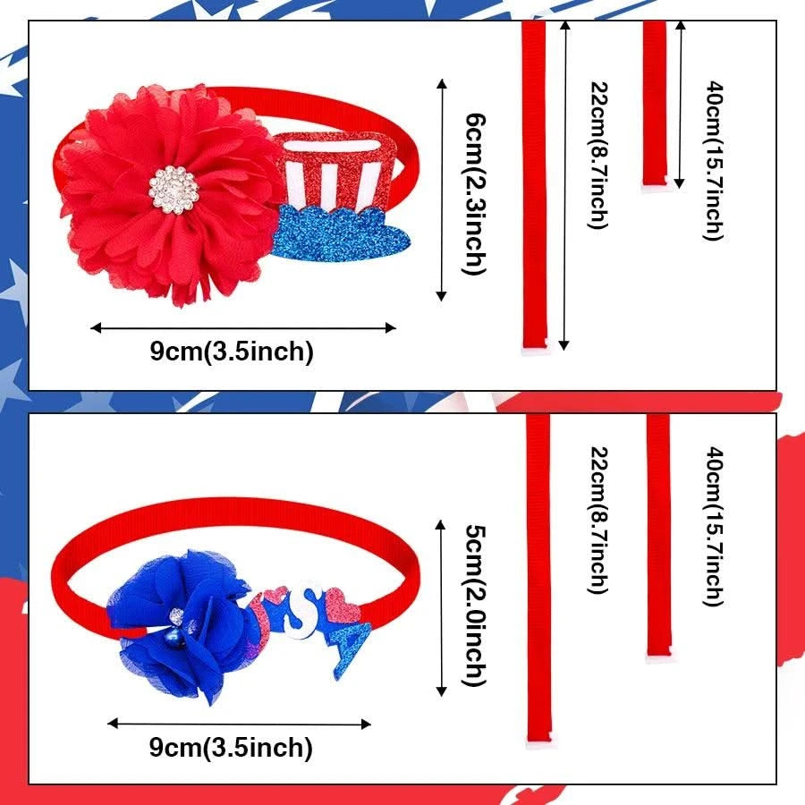 50/100 4th of July Pet Accessories Dog Bowties Pet items Small Dog Cat Bowtie Collar Bow Tie Dog For American Independence Day
