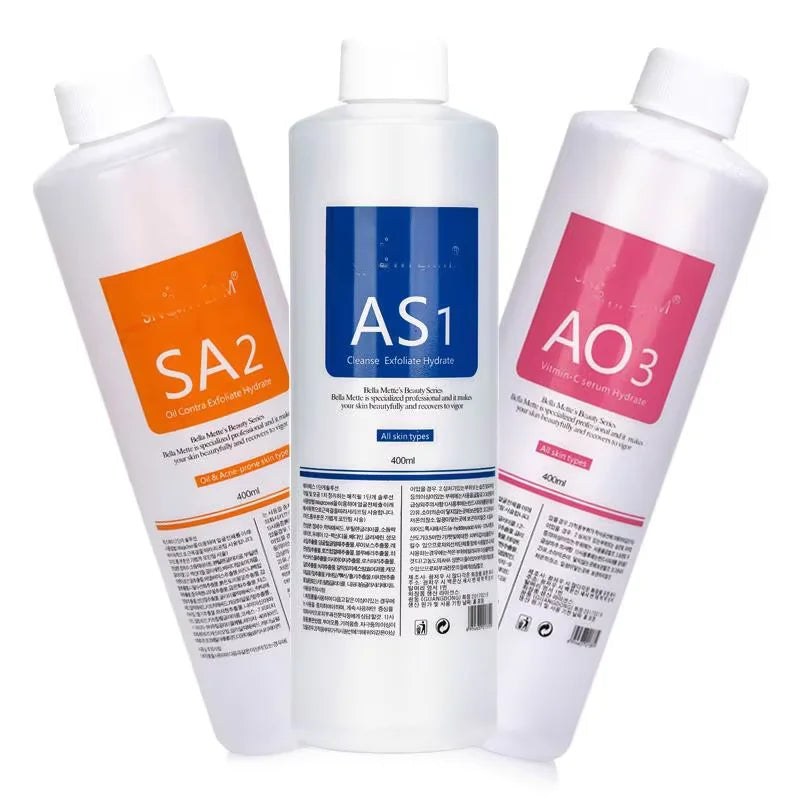 3PCS Facial Skincare Face Serum AS1 SA2 AO3 Aqua Peel For Facial Machine Skin Deep Cleaning Anti-Aging Whitening Moisturizing