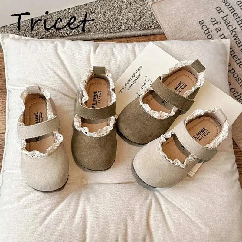 Children Soft Hook Loop Non Slip Flat Shoes |Spring Autumn Kids | Ruffles Toddler Girls Princess Shoes