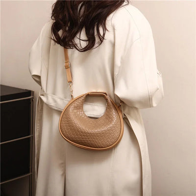 PU Leather Shoulder Bag Fashion Solid Color Lattice Crossbody Bag Small Bag Ladies Trend Luxury Designer Handbags