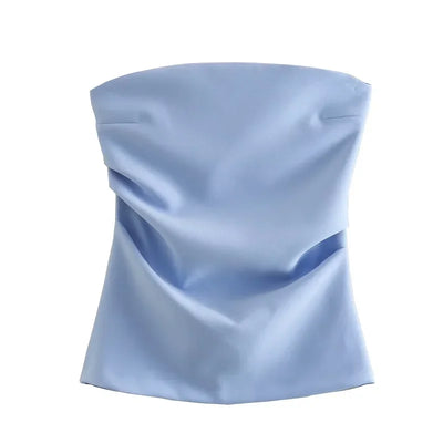 TRAF Top Women Summer Tanks&Camis Corset Tops Ladies Fashion Casual Sexy Elegant White Black Blue Pink Sleeveless Tank Tops