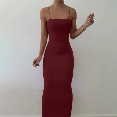 New Dresses 2025 Woman Fashion Summer Sexy Halter Temperament Halter Long Dress Slim Skirts Women's Clothing Tops
