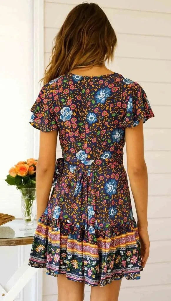 Elegant Women's Dresses Summer Bohemian Dress Vestidos Curtos Mujer Kadın Elbisesi Yazlık Kısa Elbiseler Midi Elbiseler Robe Ete