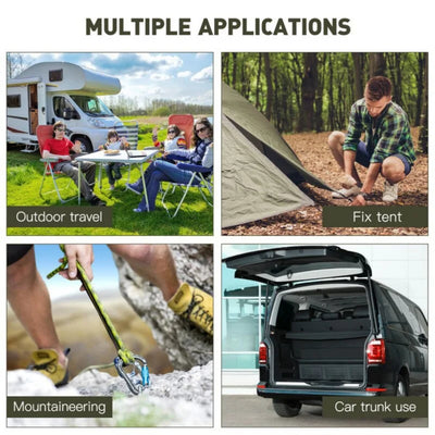 1PC Elastic Tie Rope Mountaineering Buckle Hook Canoe Bike Luggage Packaging Rope Camping Accessories