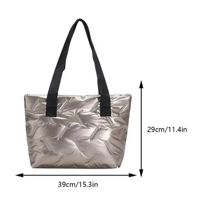 Fashion Large Tote Padded Handbags Designer Quilted Women Shoulder Bags Luxury Nylon Down Cotton Crossbody Bag Winter Purse 2023