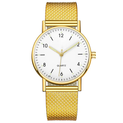 Women'S High-End Quartz Watch Casual Non-Waterproof Stainless Steel Luminous Dial Leather Steel Ladies Watch Luxury Fashion