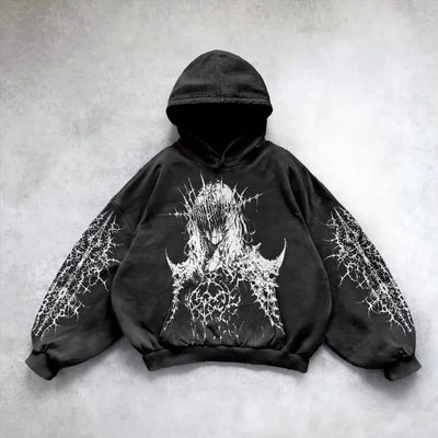 High Street Y2K Zipper Hoodie Graphic Print Rock Gothic Zip Up Hooded Sweatshirt Harajukus Streetwear Vintage Pullover hoodies