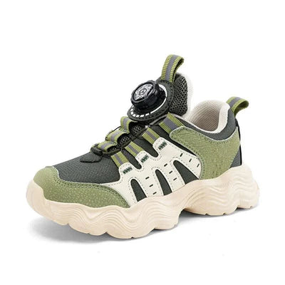 Children's Sports Shoes New Fashion Boys' Casual Sneakers Soft Soled Boys' and Girls' Rotating Buckle Anti Slip Running Shoes