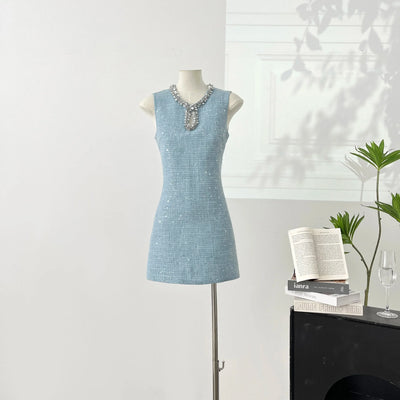 High Quality Luxury Small Fragrance Tweed Dresses For Women 2025 Sweet Short Summer Dress Party Vestidos Robes Roupas Feminina
