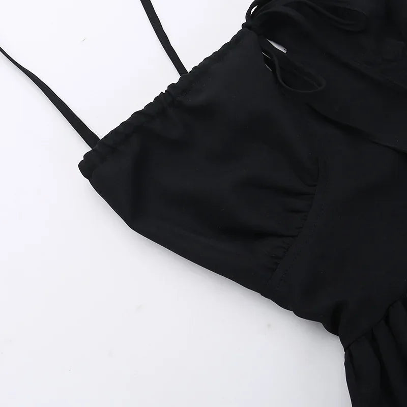 BOOFEENAA Halter Backless Maxi Long Dress Sexy Vacation Outfits White Black Summer Dresses for Women Clothes 2024 C66-CH28
