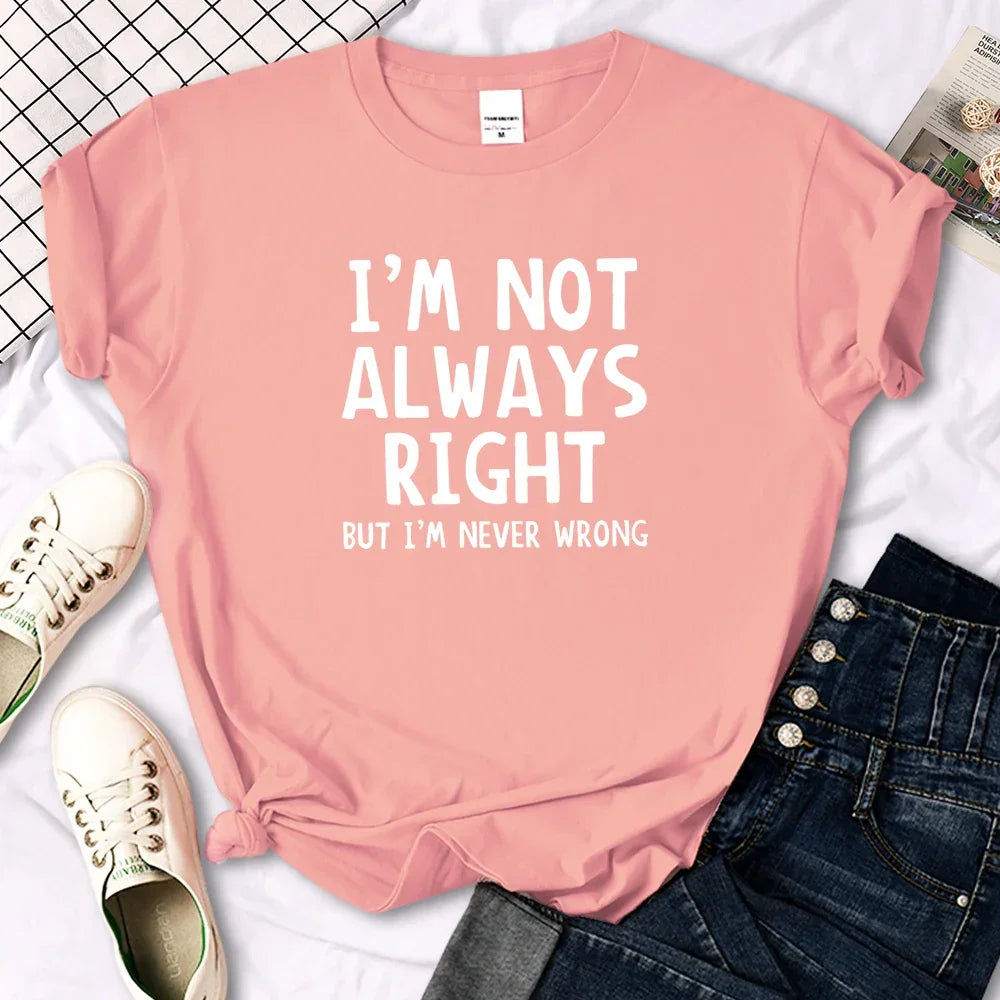 Women's T-Shirt Cool Interesting Letters Printed Tees Female Summer Oversized Tshirt Woman Round Neck Casual Tshirt Tops