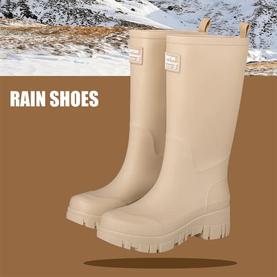 Women Waterproof Boots New Style Elastic Mouth Ankle Boots Mid Top Rain Shoes Non Slip Outdoor Indoor Chelsea Water Boot Woman