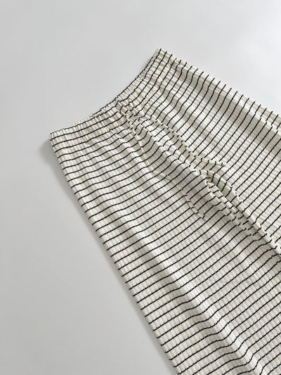 Women's clothing 2025 summer new product fashion European and American style textured striped knitted trousers