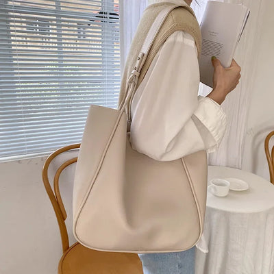 Luxury Tote Bag Woman 2025 Trend Large Capacity Female Shoulder Bag High Quality Leather Simple Designer Woman Handbag Purse