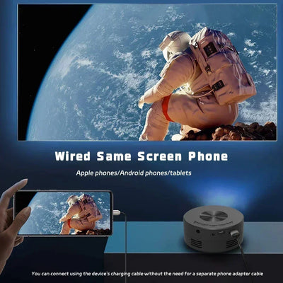 YT200 Portable Projector - Children's Friendly LCD Mini Home Theater Smartphone Same-Screen Function