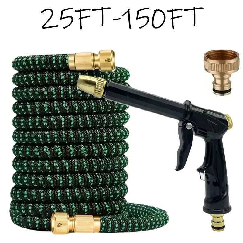 25FT/150FT Expandable Garden Hose With High-Pressure Nozzle, Convenient And Flexible, Used For Car Washing And Watering Tools