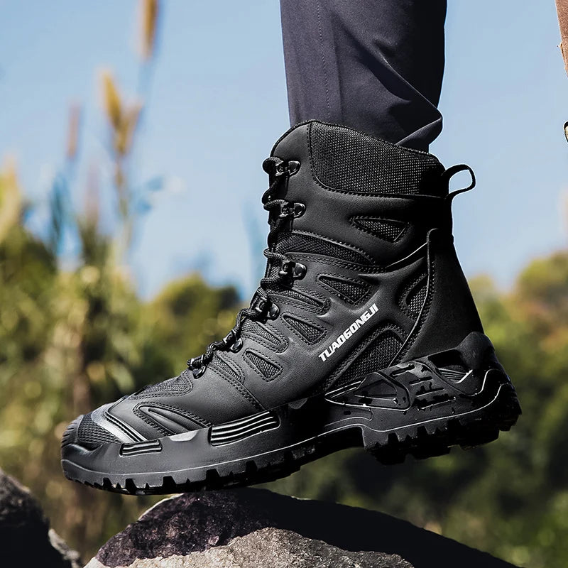 Men's Outdoor Hiking Tactical Boots Ankle Desert Boots Sports Climbing Shoes Military Work Waterproof Work Safety Hunting Shoes