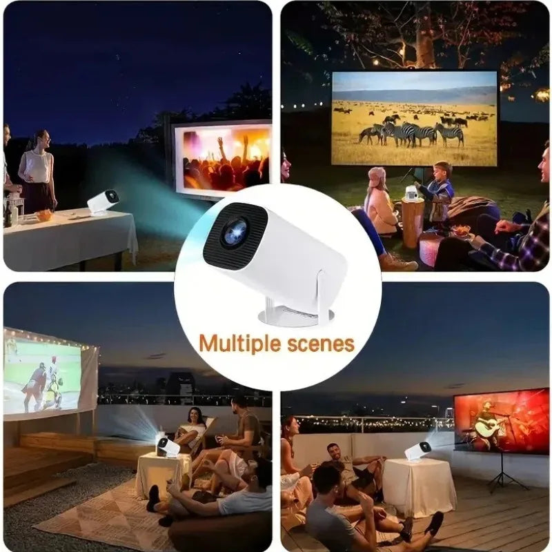 Mini Portable Projector Home Cinema 1080p HD 4k Android 11 Projector with WiFi 6 and Bluetooth Smart Pocket Outdoor