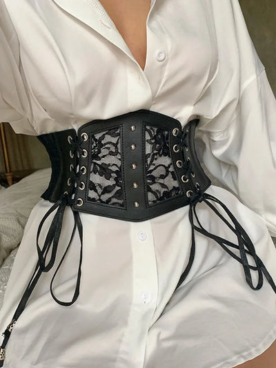 Women Corset Black Sexy Lace Girdle Underbust Waist Bandage Bustier Body Elastic Waistband Corset Mujer корсет женский
