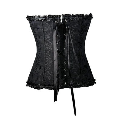 BurVogue Women Lace Up Sexy Floral  Boned Corset Overbust Body Shaper BustierLingerie Bodyshaper Top Corsets Top