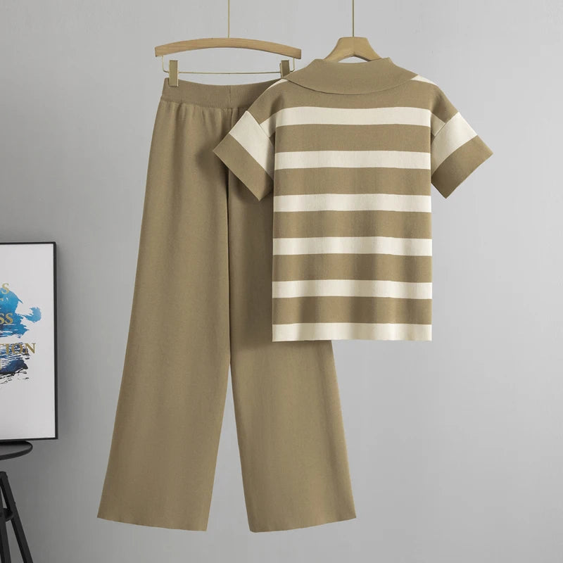 New Two Piece Outfits for Women Sweater Sets Knit Lounge Set Pullover Tops and High Waisted Short Pants 2 PCS Casual Sweatsuit