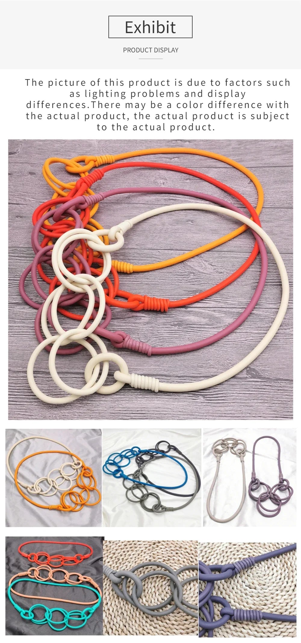 BARWODO New Rubber Chain Necklace For Women Simple Handmade Elasticity Jewelry Sweater Chains Party Accessories Luxury Necklaces