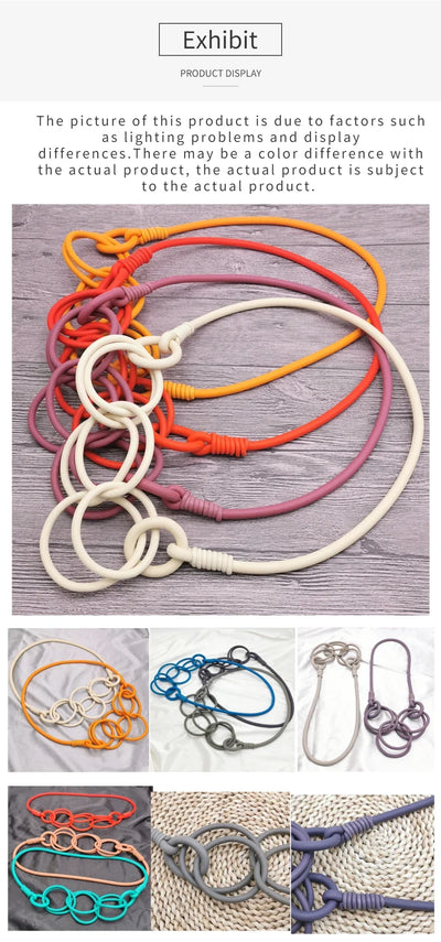 BARWODO New Rubber Chain Necklace For Women Simple Handmade Elasticity Jewelry Sweater Chains Party Accessories Luxury Necklaces