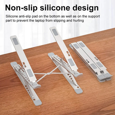 Adjustable Aluminum Alloy Laptop Stand Portable Folding Bracket for Notebook Tablet Computer Lifting Cooling Holder