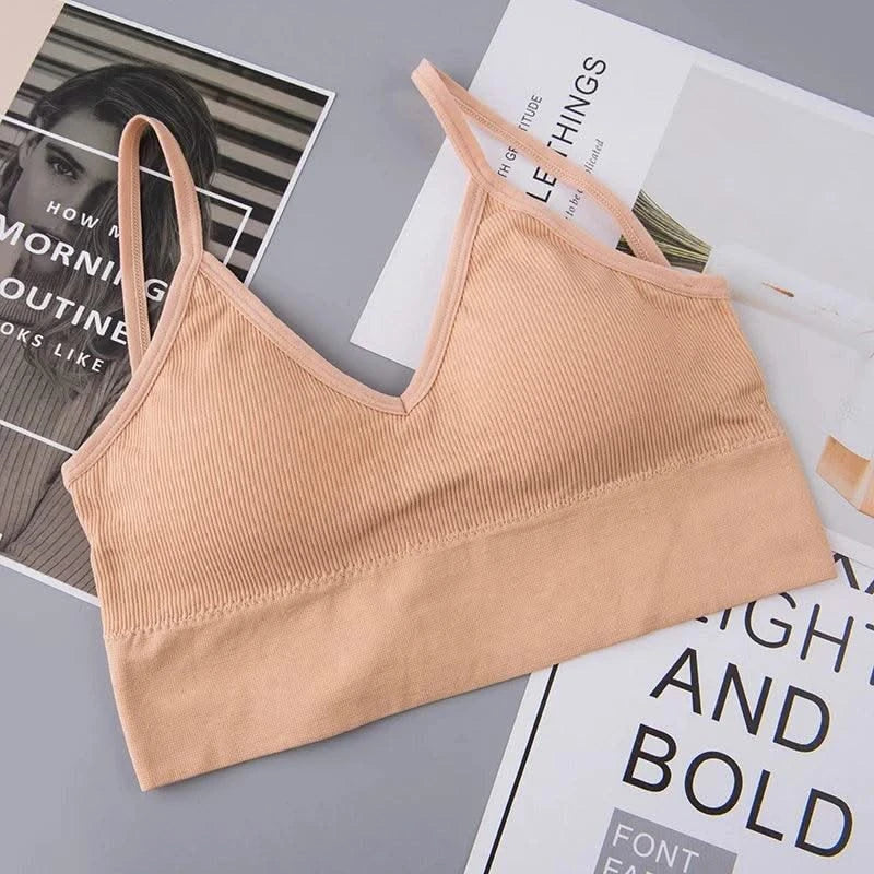 Women's Tube Top Crop Seamless Back Outdoor Sports Underwear Bra