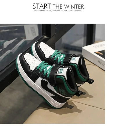 Children's shoes Men's shoes 2024 new fall children's non-slip sports shoes large high top board shoes for children