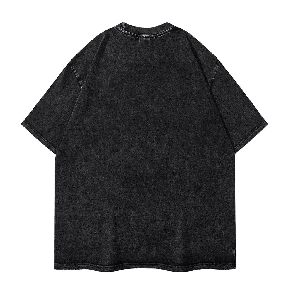 Men's T Shirt Add Design Washed T Shirts Hippie Custom DIY Made Your Image Beach Tee Shirt Y2K Retro Loose Cotton Tops Present